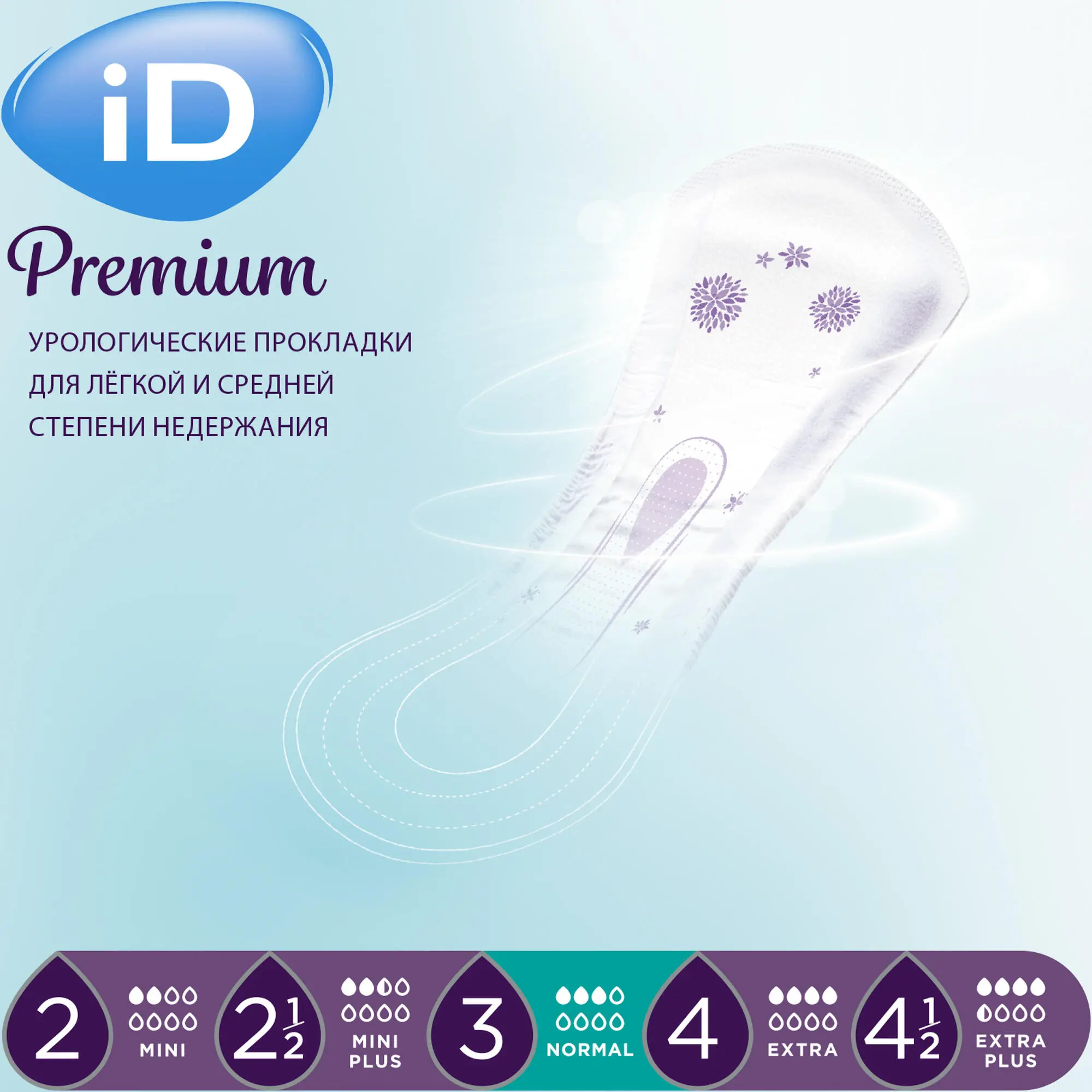 Урологические ультратонкие прокладки iD Premium Normal, 12 шт