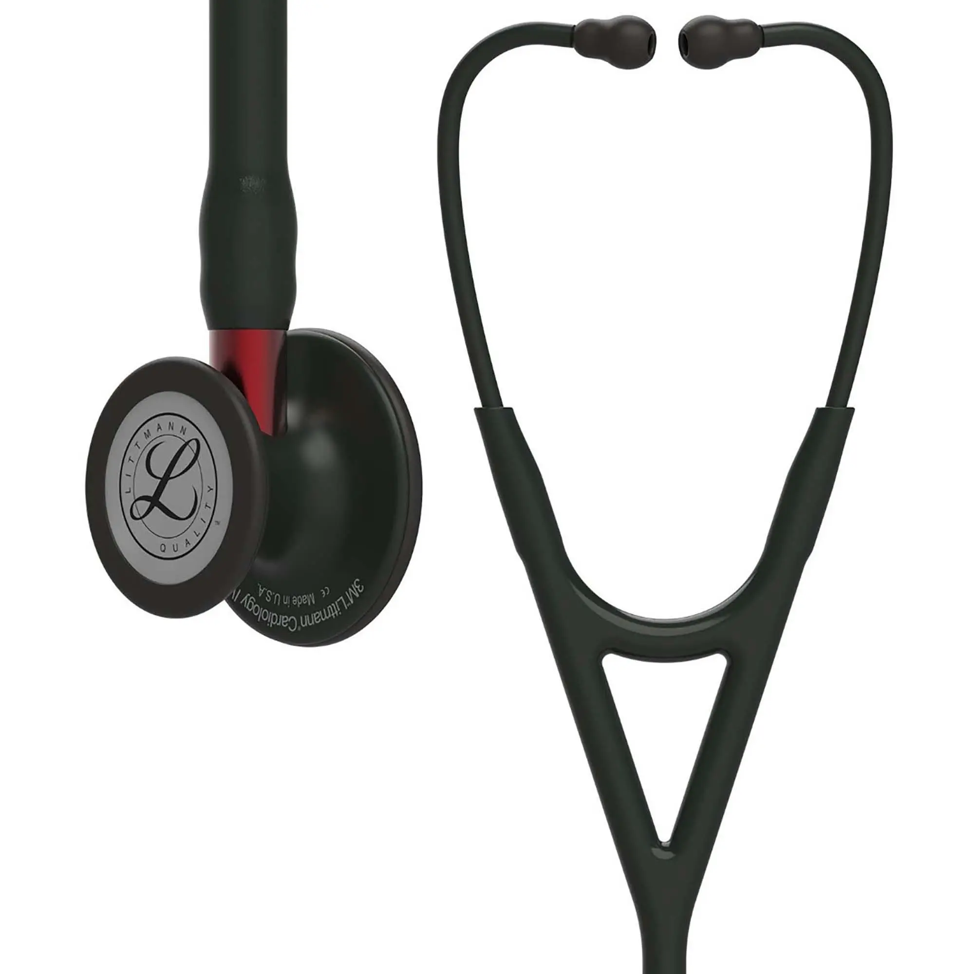 Стетоскоп Littmann Cardiology IV Diagnostic Черный с красным стеблем, двухсторонний, медицинский