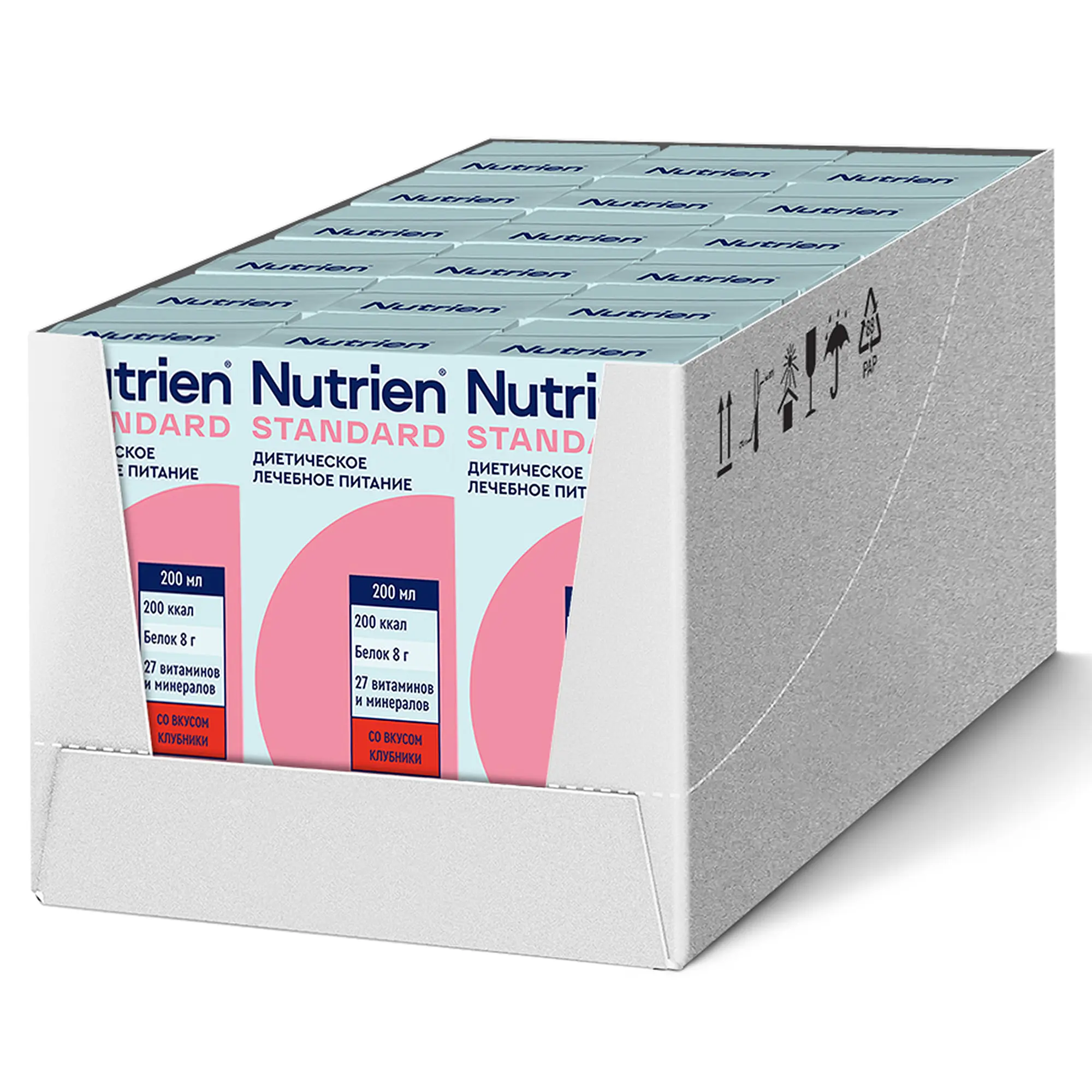 Nutrien Standard (Нутриэн Стандарт) со вкусом клубники, лечебное энтеральное питание, 18 шт, 200 мл