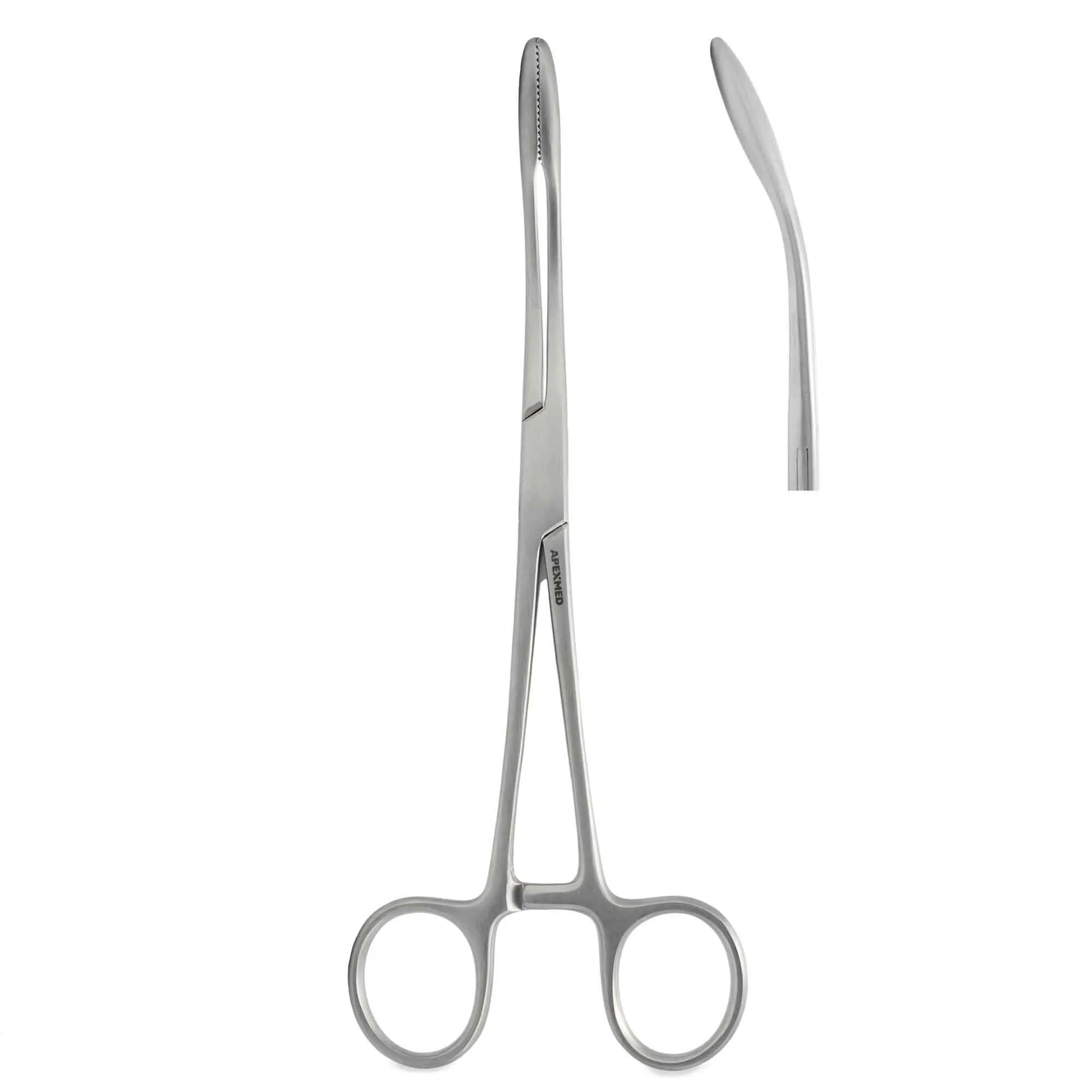 Корнцанг Gross-Maier, изогнутый, 250 мм, Apexmed