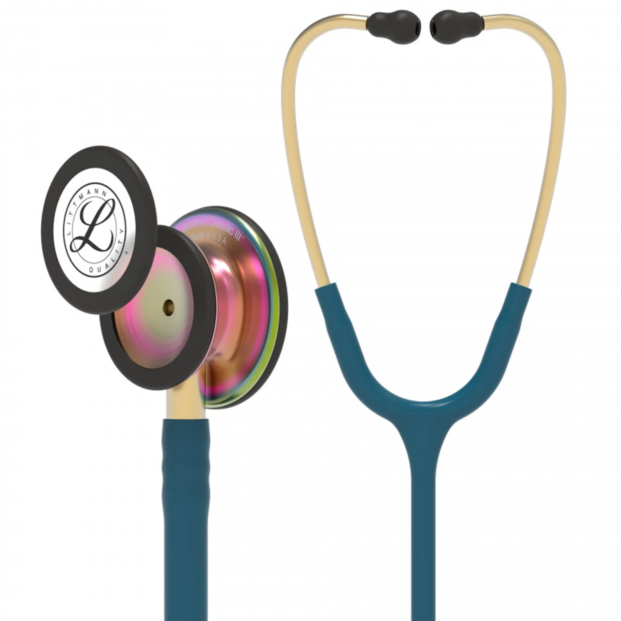 Стетоскоп медицинский Littmann Classic III Морская волна и радужный, двухсторонний