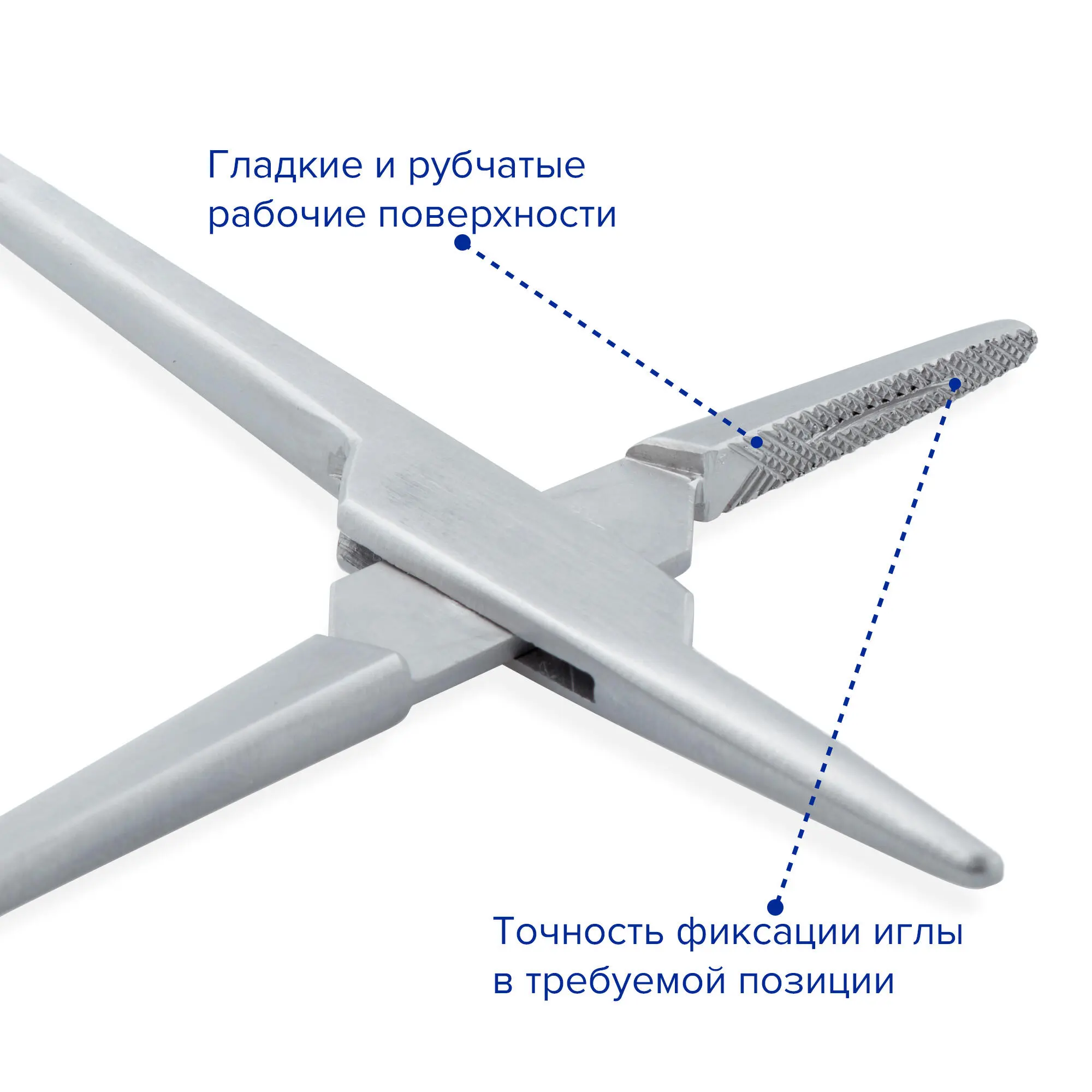 Иглодержатель хирургический с кремальерой, тип Mayo-Hegar, прямой, 160 мм, Apexmed