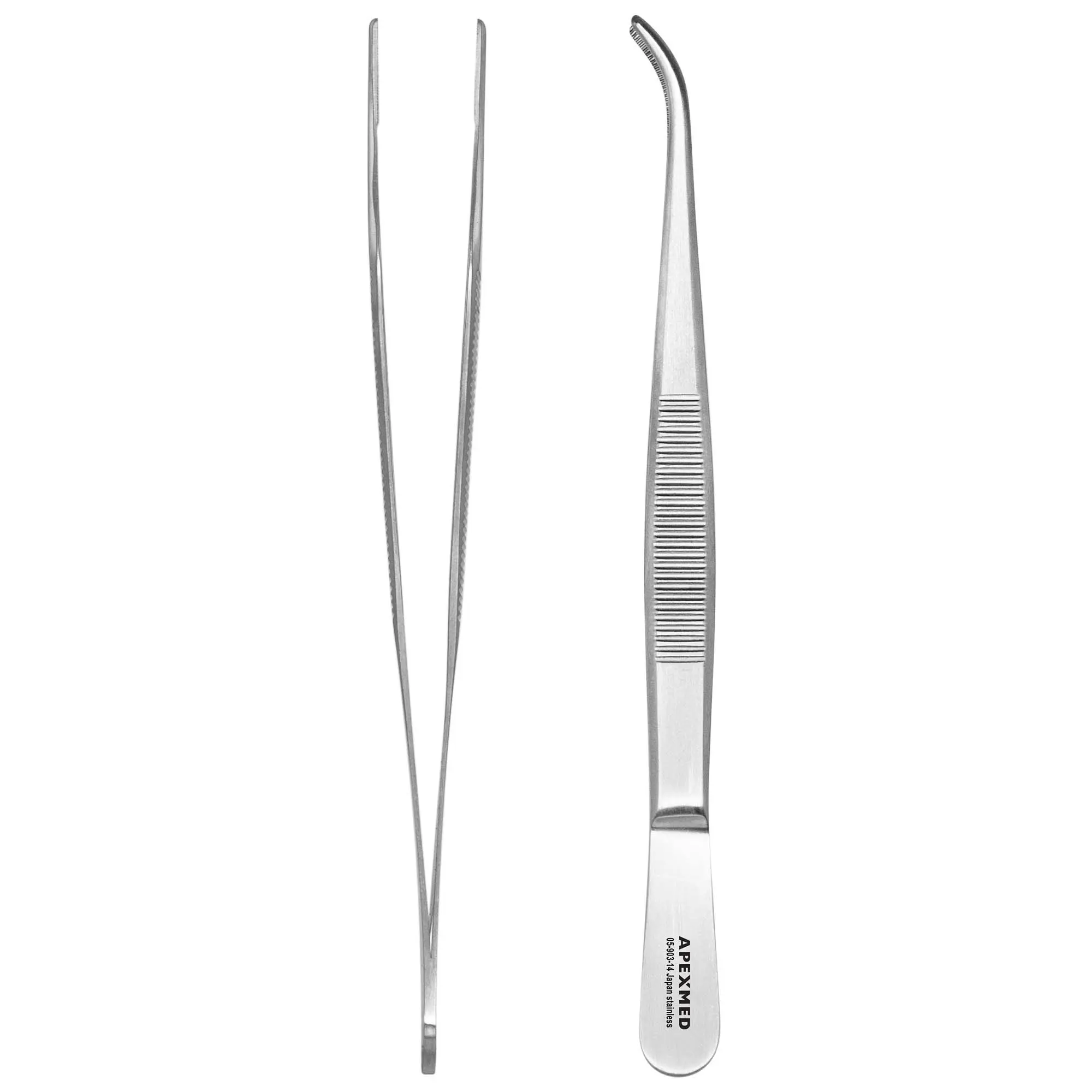 Пинцет анатомический Apexmed Standard 145 мм, узкий, изогнутый