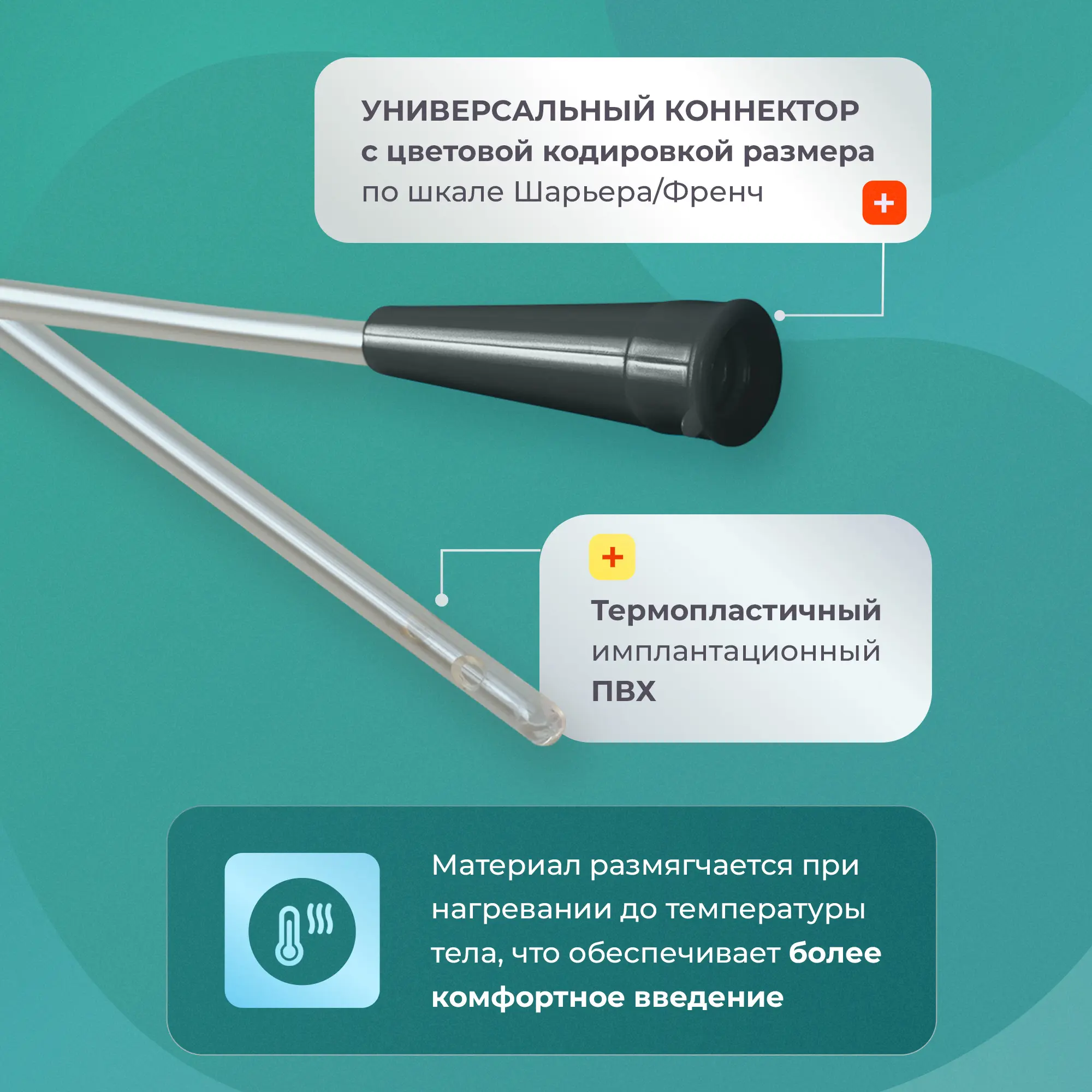 Катетер Нелатона мужской 10 Сh/Fr, урологический, 60 шт