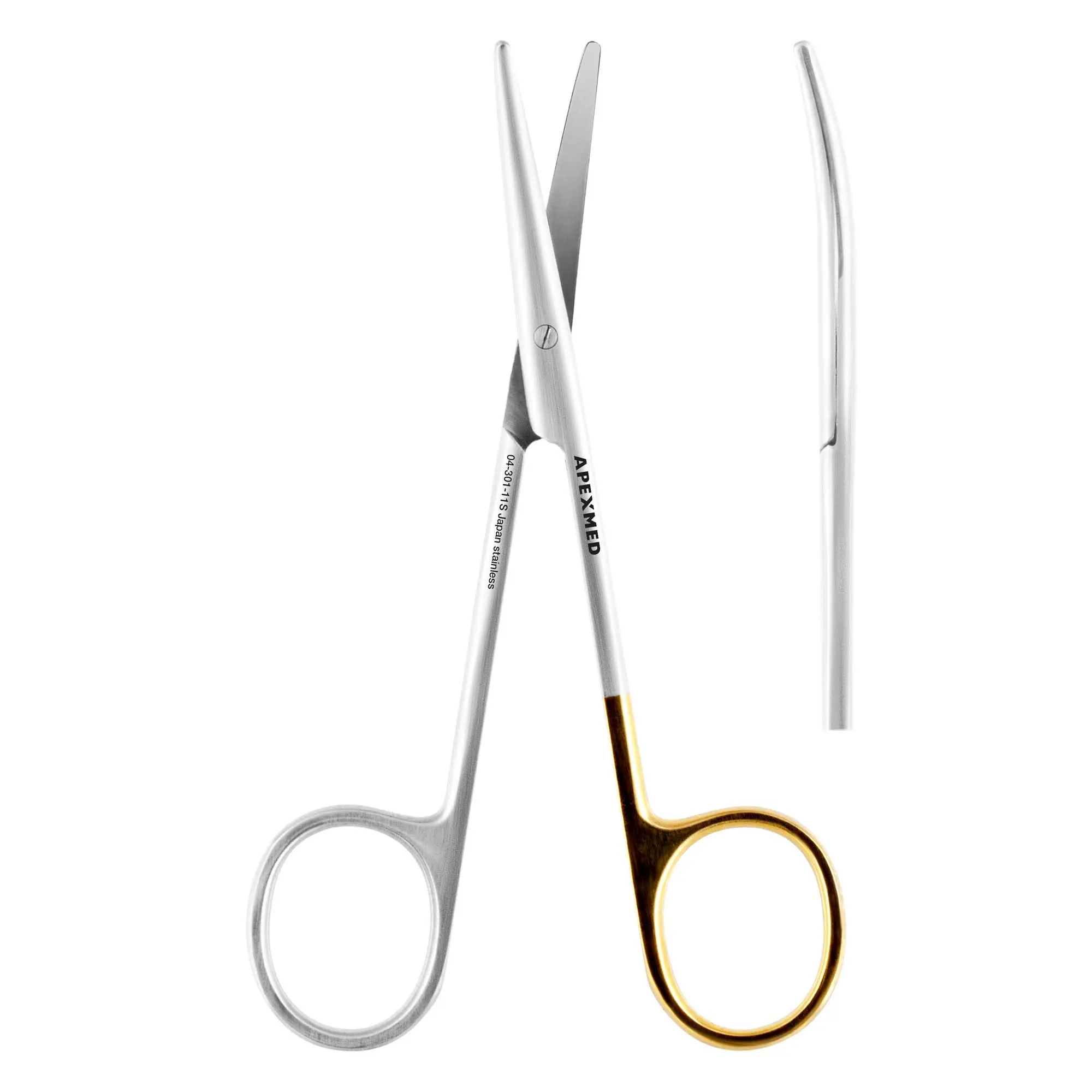 Ножницы хирургические Apexmed Baby-Metzenbaum Super Cut 115 мм, тупоконечные, изогнутые