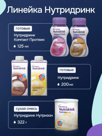 Энтеральное питание Нутридринк, со вкусом клубники, 200 мл, 4 шт