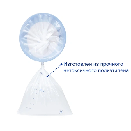 Гигиенический пакет для рвотных масс BluBag с гелеобразующим веществом, 1500 мл, 5 шт, Apexmed