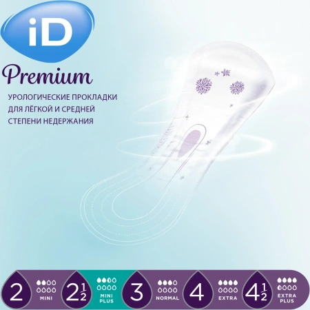 Урологические ультратонкие прокладки iD Premium Mini Plus, 16 шт