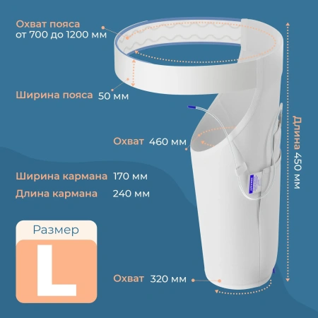 Бандаж для носимого ножного мочеприемника Apexmed, L, с креплением на талии