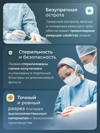 Лезвия для скальпеля Apexmed №36, из нержавеющей стали, 100 шт, хирургическое, стерильное