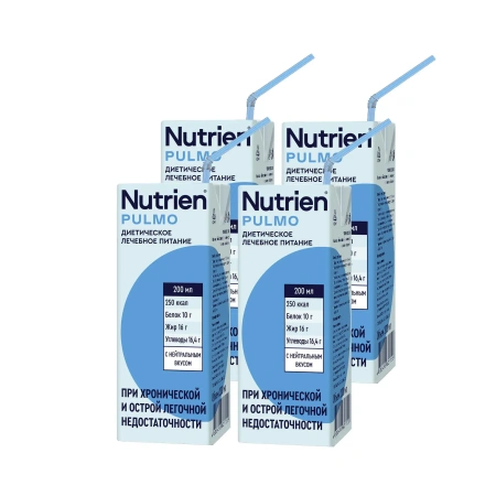Энтеральное питание Nutrien Pulmo (Нутриэн Пульмо) с нейтральным вкусом, 200 мл, 4 шт