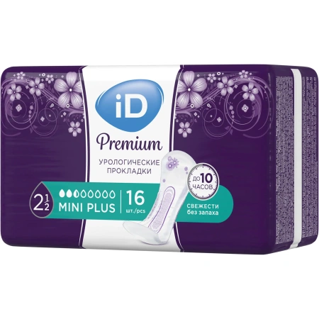Урологические ультратонкие прокладки iD Premium Mini Plus, 16 шт