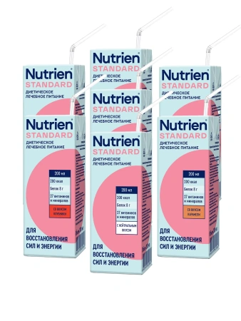 Энтеральное питание Nutrien Standard (Нутриэн Стандарт) ассорти нейтр3/карам2/клуб3, 200 мл, 8шт