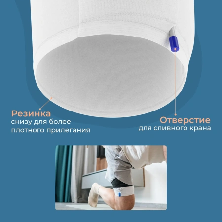 Бандаж для мочеприемника ножного, XXL, с креплением на талии