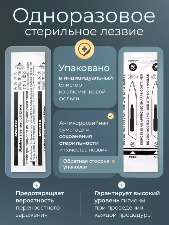 Лезвия для скальпеля Apexmed №36, из нержавеющей стали, 100 шт, хирургическое, стерильное