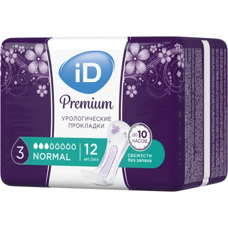 Урологические ультратонкие прокладки iD Premium Normal, 12 шт